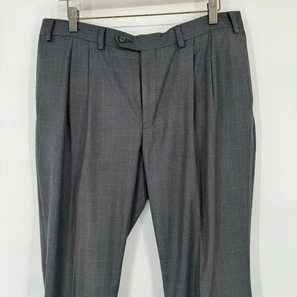 Ralph Ralph Lauren Men's Trouser Dress Pants Plaid Gray cuffed size 36 x 30 - Picture 7 of 12